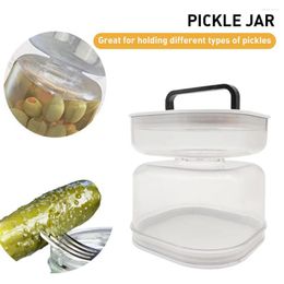 Storage Bottles Transparent Kitchen Organizer Dry & Wet Dispenser Fermentation Pickles Jar Filter Home Supplies