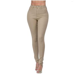 Women's Jeans Solid Colour High-waisted Straight-barrel Small Feet Summer Sexy Slim All-match Pants Office Commute