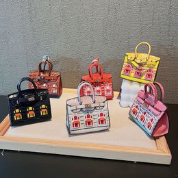Plush Keychains Mini Tiny House Bag Fashion Cute Earphone Car Key Storage Bag Charm Miniature Decor Handbag Peadant For Girls Women 2024