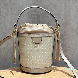 Designer -Bucket Bag Handle Handbag Women Crossbody Tote Drawstring Shoulder Bag Purse Canvas Leather Gold Hardware Adjustable