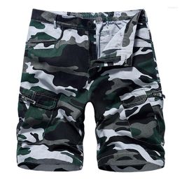 Men's Shorts 2023 Mens Cargo Beach Camouflage Summer Men Cotton Loose Multi-Pocket Military Trousers Homme Casual Sweat