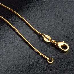 Snake Chains Necklaces Smooth Designs 1mm 18K Gold Plated Mens Women Fashion DIY Jewelry Accessories Gift with Lobster Clasp 16 18343Y