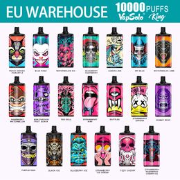 Europe Warehouse Vapsolo KING 10000 PUFFS Disposable Vape Device Kit E cigarette Vaper 20ml 10K Puff mesh coil airflow control electronic cigar 20 Flavours in Stock