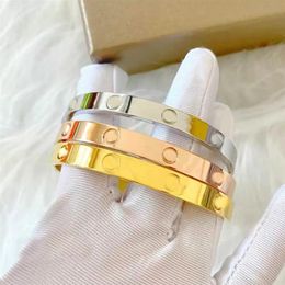Bangle Woman Stainless Steel Couple Bracelet Mens Fashion Jewelry Valentine Day Gifts for women Accessories Whole238b