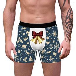 Underpants Men's Christmas Boxer Briefs Novelty Xmas Shorts Breathable Panties Brand 3D Funny Printed Humorous Underwear
