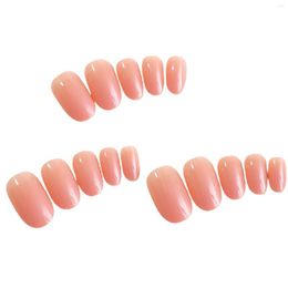 False Nails Light Pink Almond Fake Easy To Apply Simple Peel Off For Stage Performance Wear