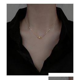 Pendant Necklaces New Korea Vintage Gold Sier Color Acacia Beans Pendant Choker Necklace Jewelry For Women Girls Gift Jewelry Necklace Dh4L6