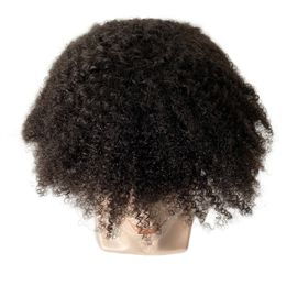 Root 6mm Wave Unit #1b Black European Virgin Human Hair Replacement 8x10 Mono Toupee for Black Men