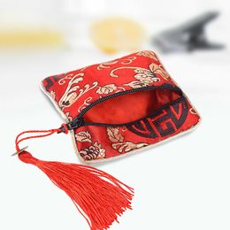 Classic Chinese Embroidery Jewelry Bag Organizer Silk Tassel Traditional Pouch Beads Storage Holder Wedding Jewelry Packaging