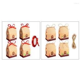 Christmas Decorations Thanksgiving Party Treat Goody Boxes Small Cute Cartoon House Candy Box Multicolor Decorative Carton