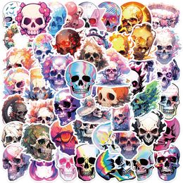 50Pcs Colorful Skull Stickers Non-Random For Car Bike Luggage Sticker Laptop Skateboard Motor Water Bottle Snowboard wall Decals Kids Gifts