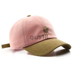 Ball Caps New Hat Women's Fashion Spring and Autumn Color-Matching Four-Leaf Clover Baseball Cap Outdoor Men's Travel Sunscreen Shade Cap x0927