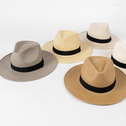 Berets 202308-HH5281B Summer Exquisite Japan Fine Grass Hand Woven Classic Solid Big Head Size Fedoras Cap Men Women Panama Jazz Hat