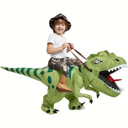 1pc, Interactive Green Tyrannosaurus Rex Dinosaur Suit for Adults - Perfect for Halloween, Father's Day, Thanksgiving, and Parties - Inflatable Clothing and Props