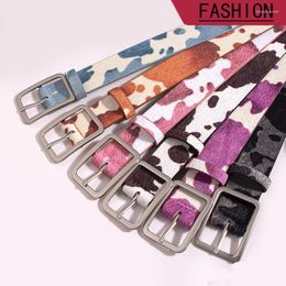 Belts 2.8cm Cow Pattern Fashion Women's Belt Alloy Pin Buckle All-match Girl