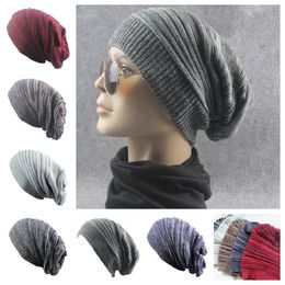 6 Colours Two-Color Pleated Knit Cap Thermal Pullover Acrylic Pile Up Hat Outdoor Travel Women's Warm Hat