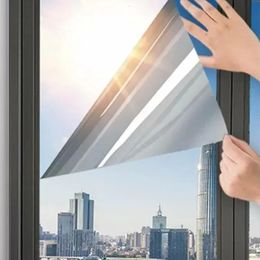 Wall Stickers Window Privacy Film One Way Mirror Daytime Anti UV Sun Blocking Heat Control Reflective Glass Tint Sticker for Home Office 230927
