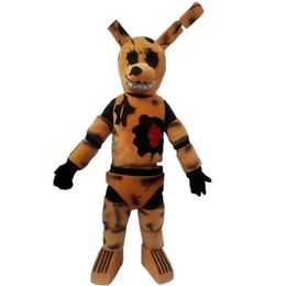 Halloween Five Nights at Freddy FNAF Toy Creepy Brown Bunny Mascot Costume Walking Halloween Suit Large Event Costume Suit Party dress best quality.