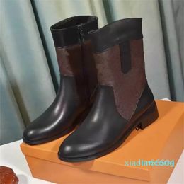 designer Rain Boot Fashion Woman Heel Bootie Line Ranger Black Boots