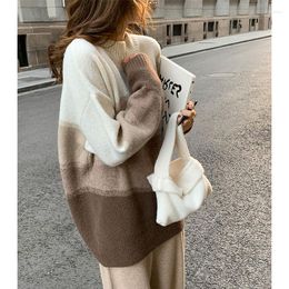 Women's Sweaters Slouchy Design Sense Soft Waxy Pullover Sweater Medium Length Autumn And Winter O Neck Knitted Bottoming Female