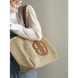 French Vine Woven Bag for Women 2023 New Fashion One Shoulder Woven Bag Large Capacity Tote Bag Handheld Straw Woven Bag 230927