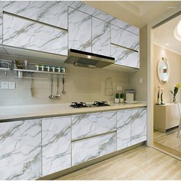 Wallpapers Waterproof Oil-proof Marble Self Adhesive Wallpaper Decorative Film Kitchen Cabinets Countertop Furniture Stickers 60cm 5M