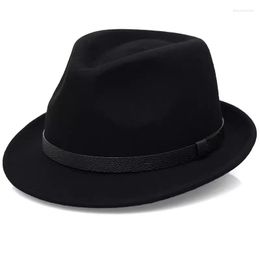 Berets Brand Design Women Belt Buckle Fedora Hat Black Colour Classic Wide Brim Floppy Panama Small Roll Top