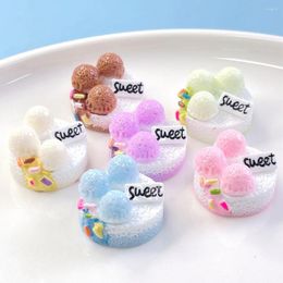 Decorative Flowers 12pcs Mini Simulation Ice Cream Cake 3D Resin Fake Food Dessert Ornaments Miniature Kawaii DIY Scrapbooking Accessory