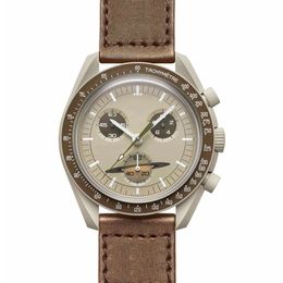 Space series Planet Moon Watches Mens Top Luxury Brand Waterproof Sport Wristwatch Chronograph 42mm Nylon Quartz Clock Relogio Mas275g