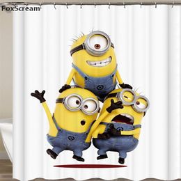 Bathroom 3d yellow shower curtains Mischievous Series Shower Curtains Cartoon Polyester Waterproof Bathroom Curtain C18112201306y