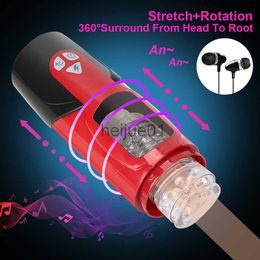 Masturbators Electric Climax Intelligent Voice Real Vagina Masturbator Automatic Telescopic Rotation Male Masturbator Adult Sex Toys For Men x0926