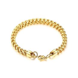Curb Cuban Double Chains Link Men Bracelet Stainless Steel In Gold Silver Black Colour 8 7 Male Pulseira Jewellery BR-625256j