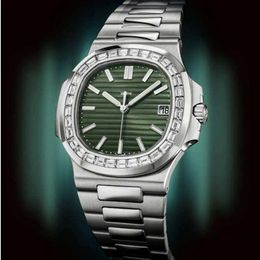 2021 new arrives Top Nautilus Watch Men Automatic Man Watches 5711 Silver bracelet green face Stainless Mens Mechanical di Lusso W275V