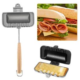 Pans Double-Sided Aluminium Alloy Sandwich Maker Non-Stick Foldable Grill Frying Pan For Bread Toast Breakfast Machine Pancake