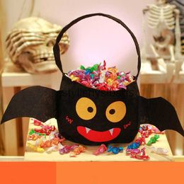 Totes Halloween Party Handheld Non woven Candy Bag Bat Pumpkin Bag Children's Candy Seeking Prop02stylishyslbags