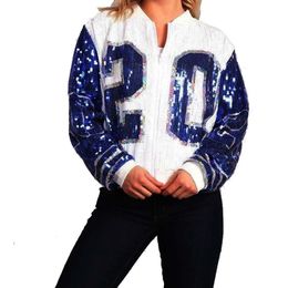 Women' Blends Greek zip up long sleeve sporty bat sleeved Sorority Zeta Phi Beta Inspired 20 ZPB Sequin Jacket 230927