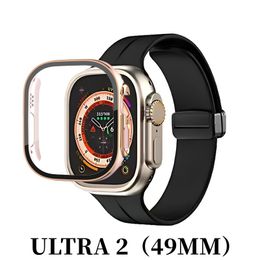 Apple Watch Ultra 2 Series 9 45mm 49mm Iwatch Marine Strap Smart Watch Spor Saat Kablosuz Şarj Kayışı Kutusu Koruyucu Kapak Kılıfı Hızlı Nakliye