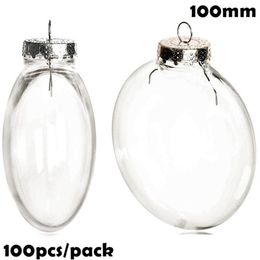 DIY Paintable Shatterproof Christmas Ball 100mm Plastic Disc Ornament 100 Pack 211021287L