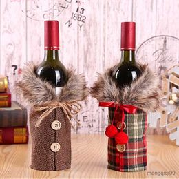 Christmas Decorations FengRise Christmas Decorations for Home Wine Bottle Cover Snowman Stocking Gift Holders Xmas Navidad Decor New Year