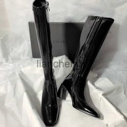 Boots 2023 Knee High Women Boots Thin High Heel 7cm Pointed Toe Fashion Ladies Leather Boots Size 35-39 Lady Shoes Zapatos x0928