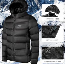 Winter cotton jackets Men's hooded jackets Thickened insulation Winter Parka cotton jacket Printed logo Casual fashion coat Outdoor sports