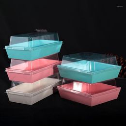 Gift Wrap 200pcs High Quality Sandwich Box Space Cover Kraft Paper Plastic Boxes Custle Cake Packing1235f