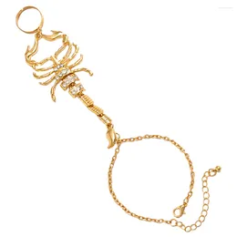 Charm Bracelets Scorpion Bracelet Ring Women Hand Rings Chained Alloy Finger Jewellery Miss