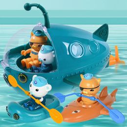 Baby Bath Toys Octonauts Kids Submarine Lantern Fish Boat Figure Model Doll Children Bath Water Toy Birthday Gift Toys 230928