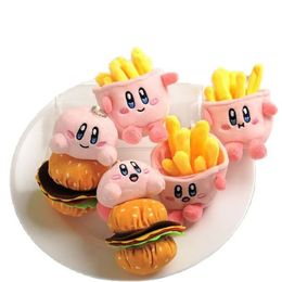 Plush Keychains Wholesale 30pcs/lot 10cm cute French fries hamburger Stuffed Small Pendants keychain Kirby Plush Toys Doll Gifts 230927