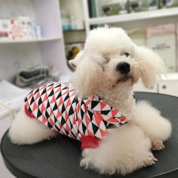 Moda triângulo impressão cão gato moletom com capuz pulôver quente moletom de malha schnauzer buldogue francês jaquetas para animais de estimação