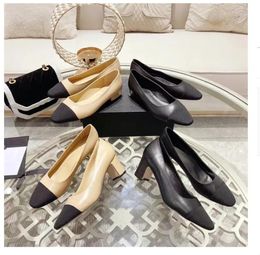 Summer Beach Sandals designer shoes Casual fashion 100% leather shoes Belt buckle Thick heel Heels Baotou lady Flat Work Women Dress SHoes LargeWith Box size 35-42