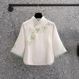 Ethnic Clothing Vintage Women Chinese 2023 Fashion Modern Hanfu Elegance Tang Suit Embroidery China Shirt National Style Top