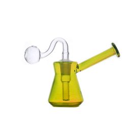 1pcs Glass Oil Burner Bongs Water Pipes Inline Perc Mini 14mm Female Small Dab Rig Ashcatcher with Male Glass Oil Burner Pipes