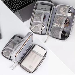 Storage Bags Double Layer Travel Bag Data Cable U Disc Pouch Charging Treasure Organiser Women's Waterproof Makeup